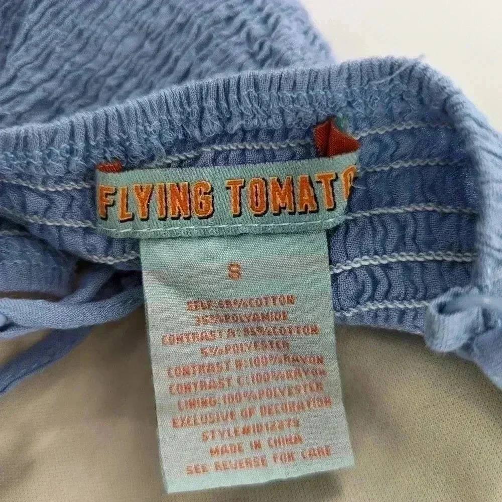 Flying Tomato Size Small Sleeveless Dress Summer Spring Blue White - Picture 7 of 10